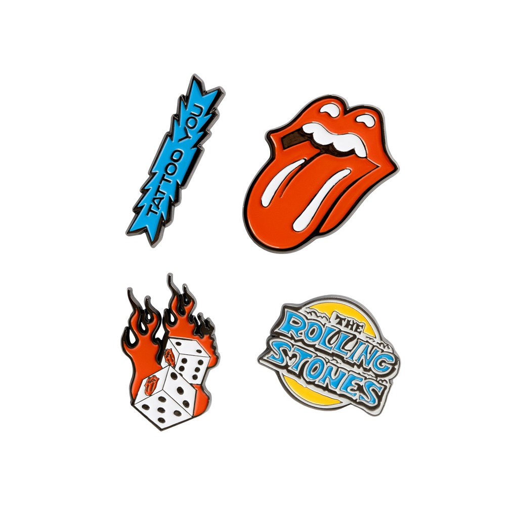 Grupo Erik The Rolling Stones - Set Of 4 Métal broche - Multicolore